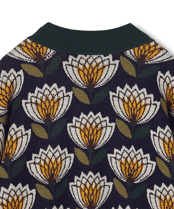 Wool/Nylon Knit Cardigan NAVY