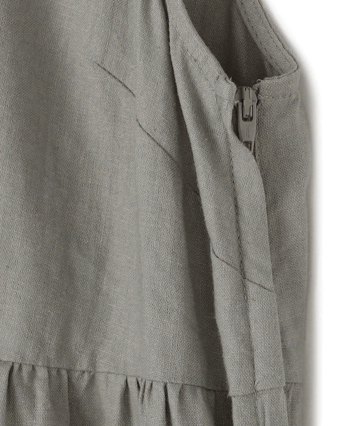 African Textile Hem Nosleeve Onepiece GRAY