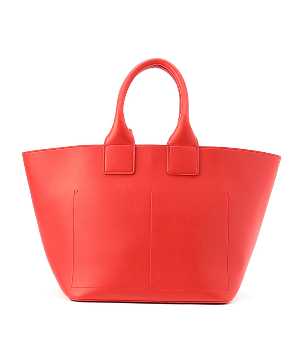 Printed Fake Leather 2Way Handbag (Medium) RED