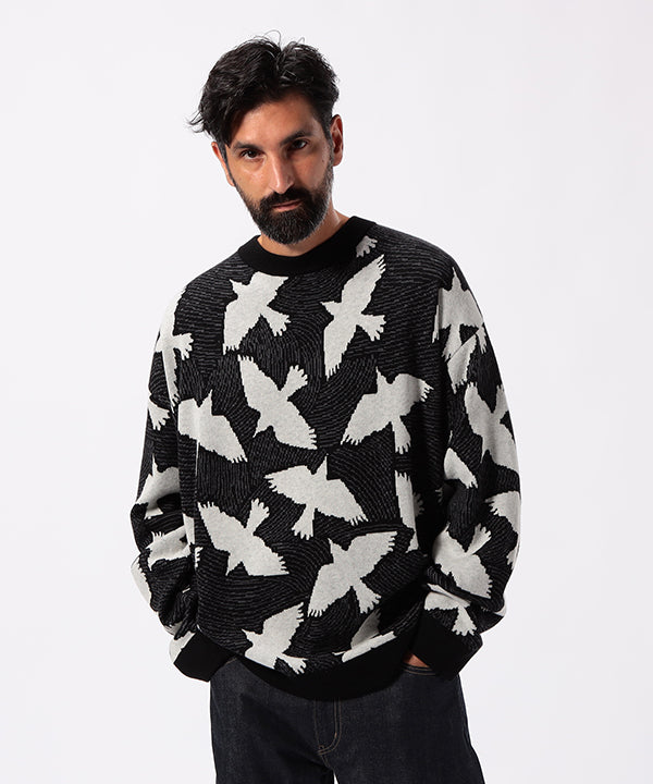 CLOUDY Wool/Nylon Knit Sweater BLACK S - ニット/セーター