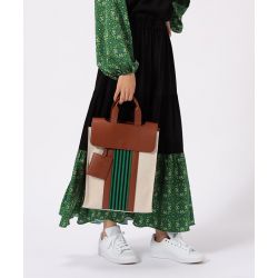 Two Tone Kente Shoulder Bag (Medium)DARK NAVY