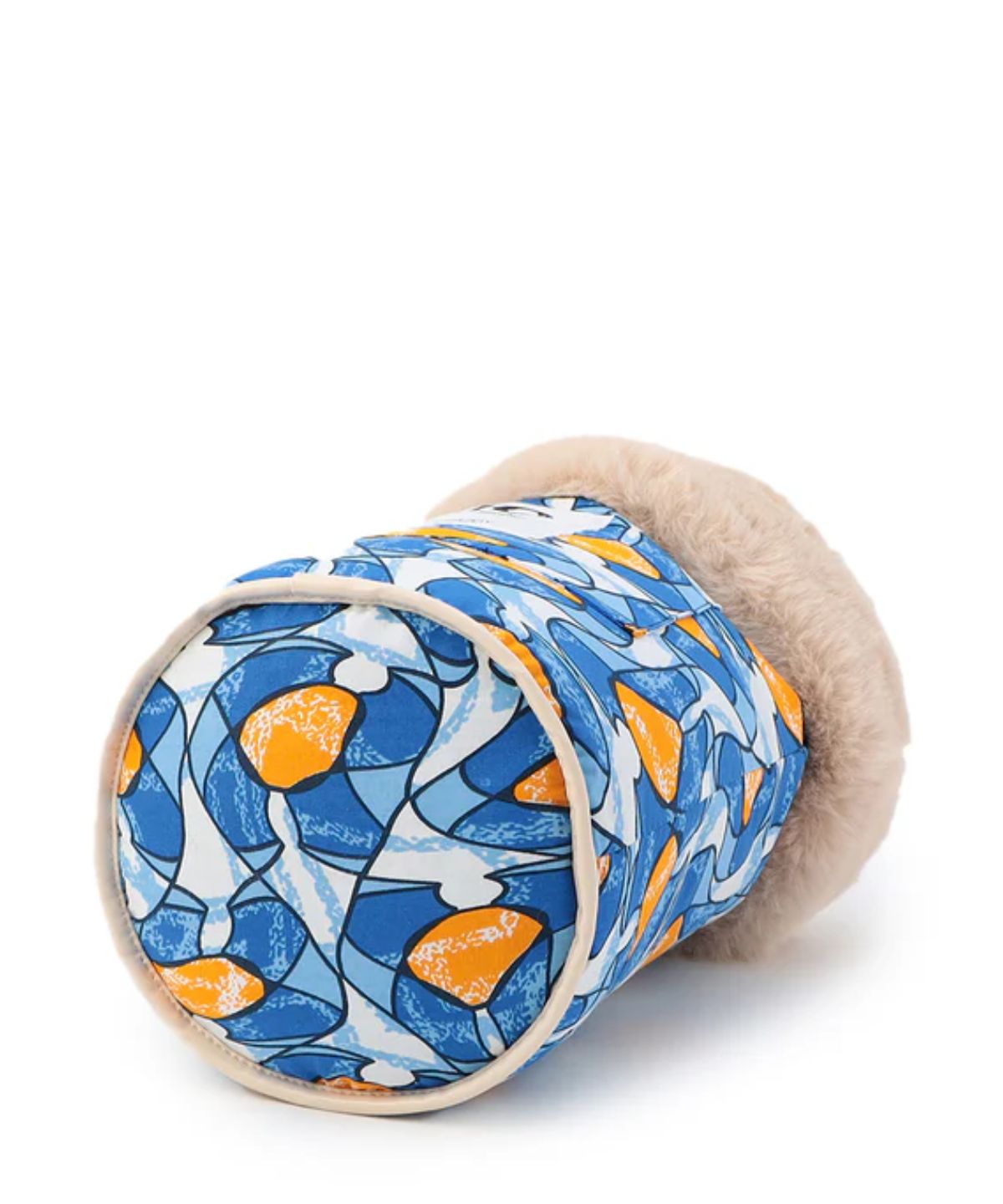 エコファードローストリングバッグ(Mサイズ) ベージュ×サックス