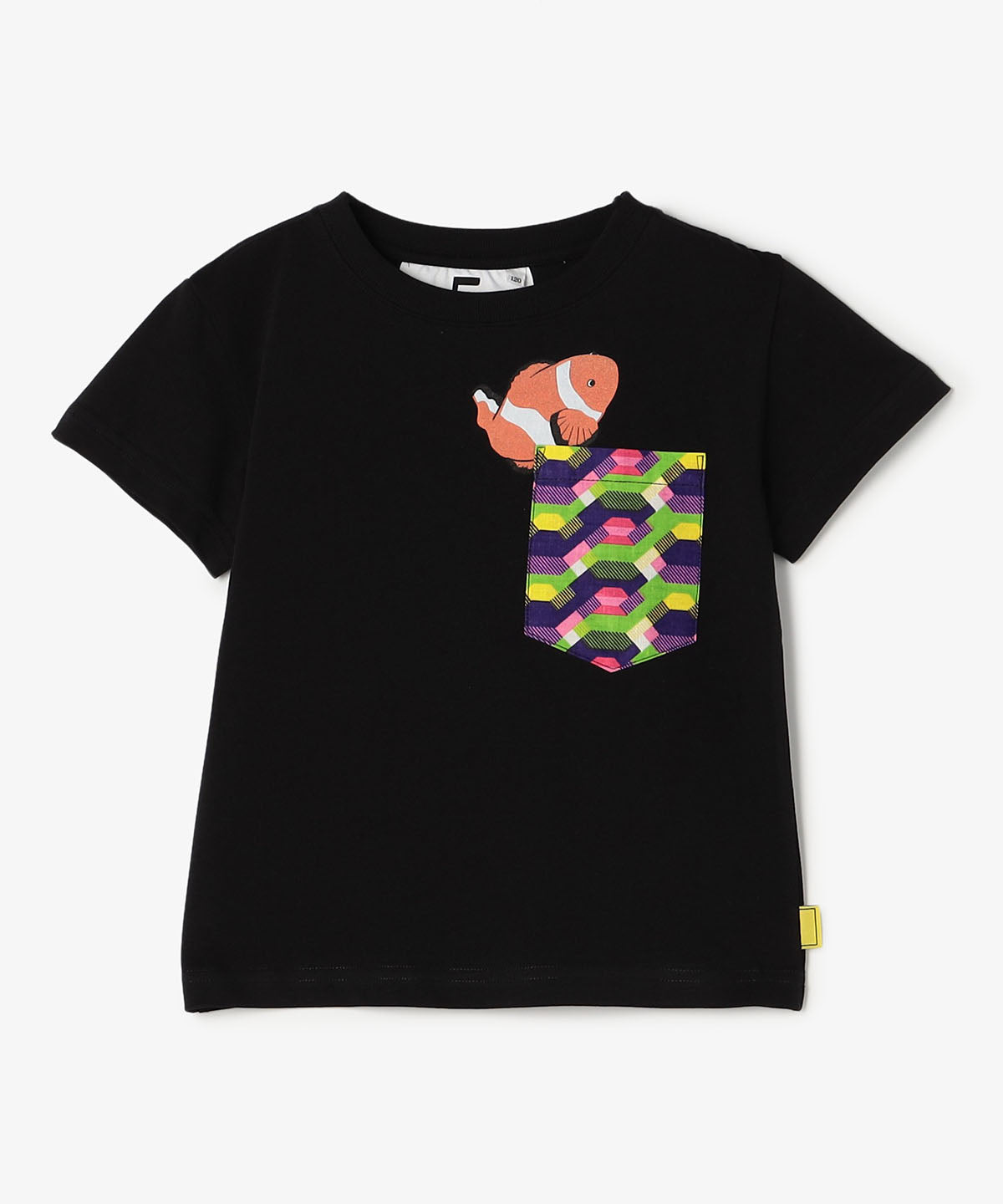 キッズポケットTシャツ Clownfish BLACK
