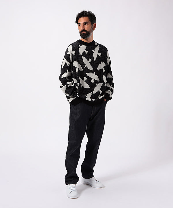 Wool/Nylon Knit Sweater BLACK
