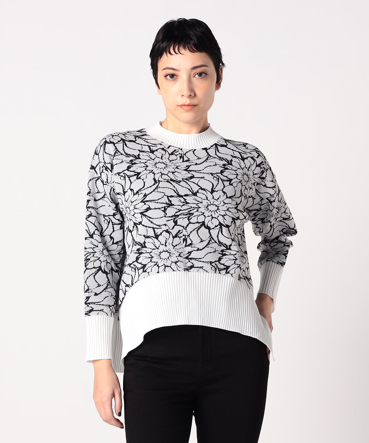 Dolman Sleeve Knit Sweater WHITE