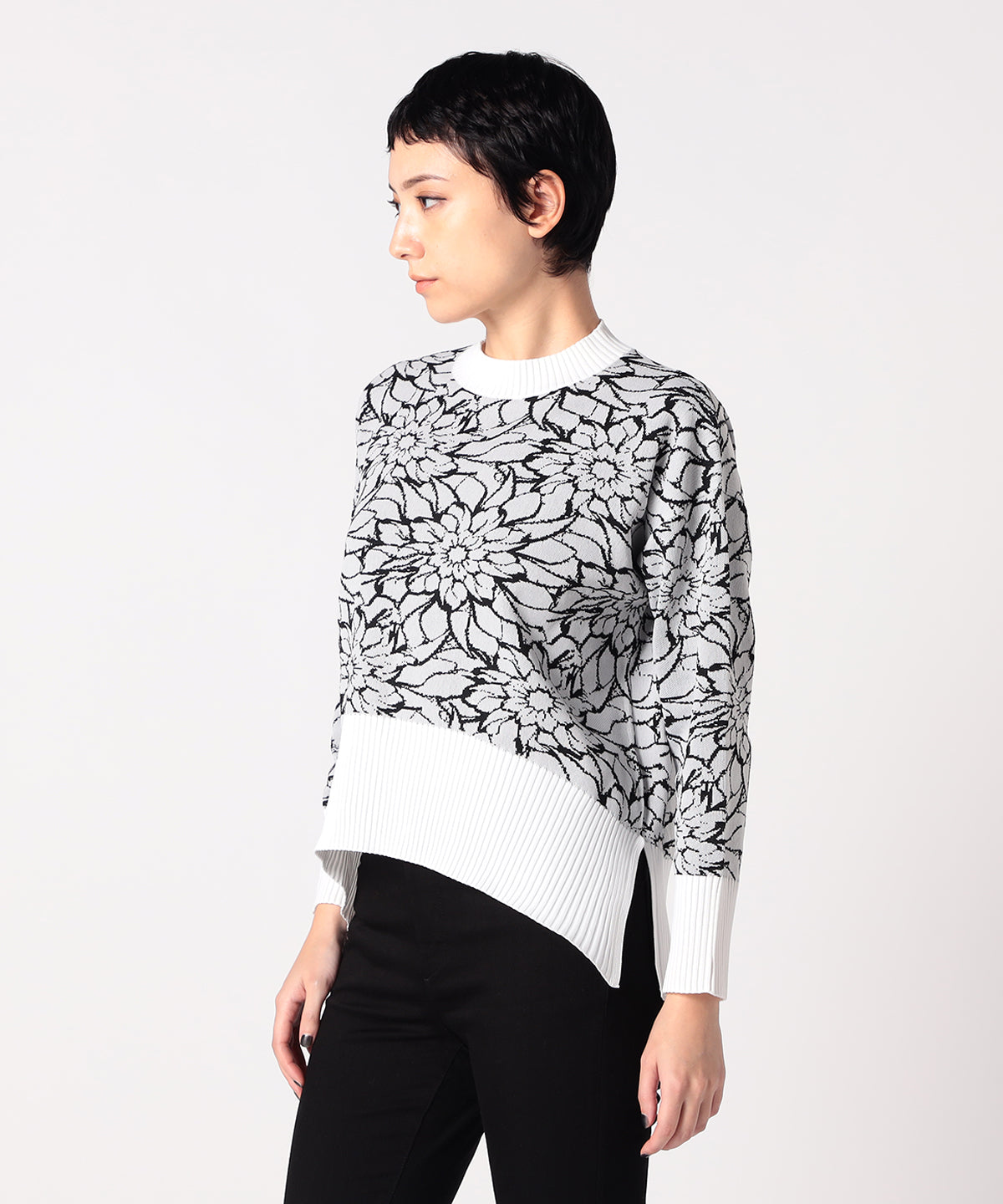 Dolman Sleeve Knit Sweater WHITE