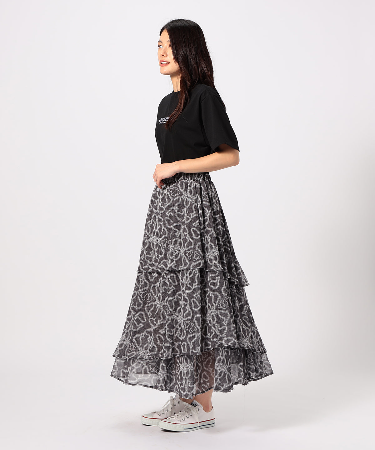 Chiffon Skirt BLACK
