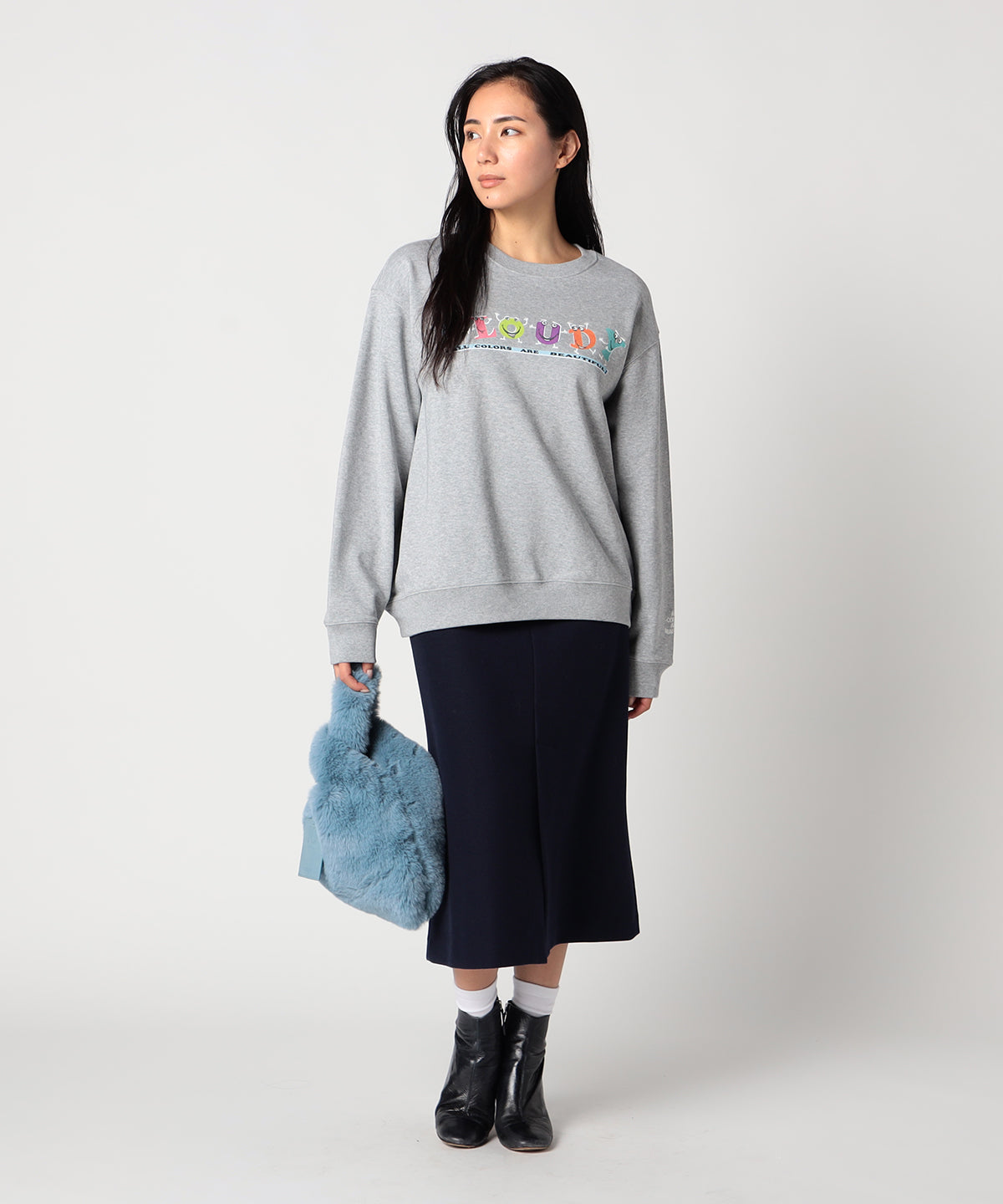 エコファーコンビニバッグ サックス