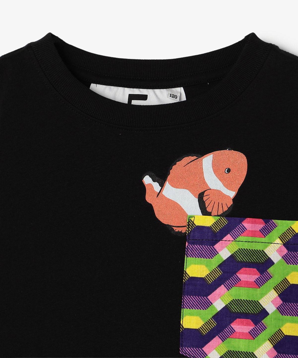 キッズポケットTシャツ Clownfish BLACK