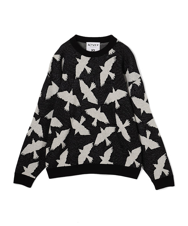 Wool/Nylon Knit Sweater BLACK