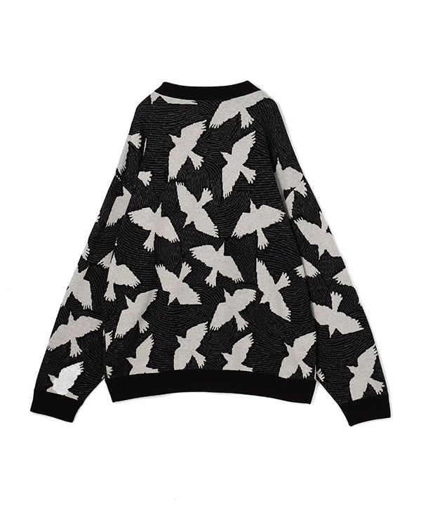 Wool/Nylon Knit Sweater BLACK