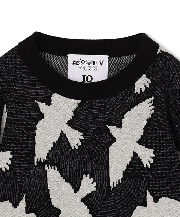 Wool/Nylon Knit Sweater BLACK