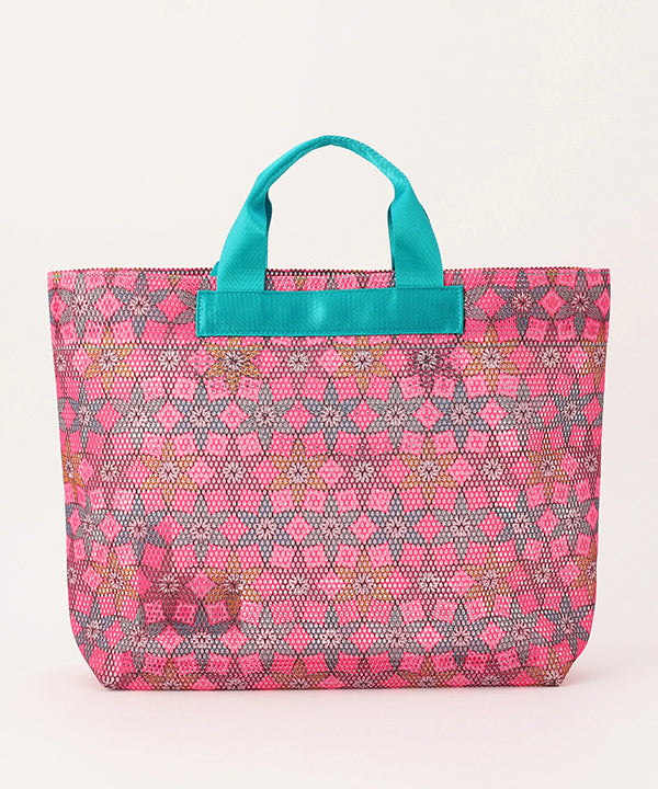African Textile Mesh Tote Bag (Medium) E.BLUE