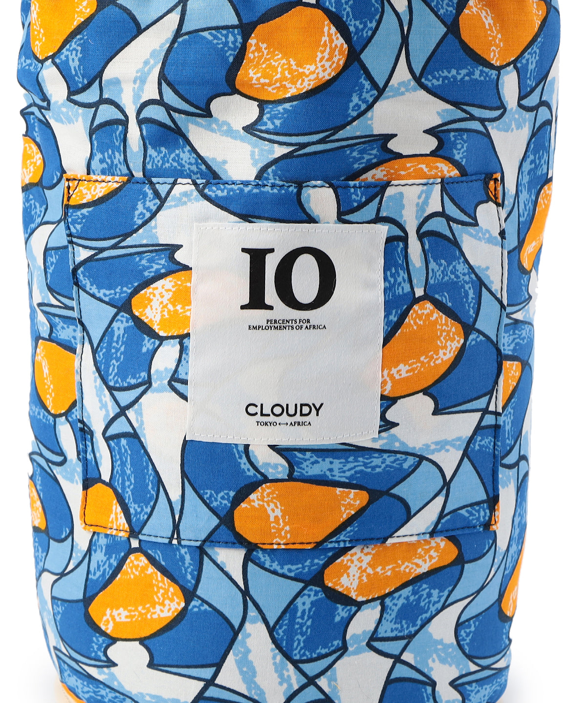 エコファードローストリングバッグ(Mサイズ) ベージュ×サックス