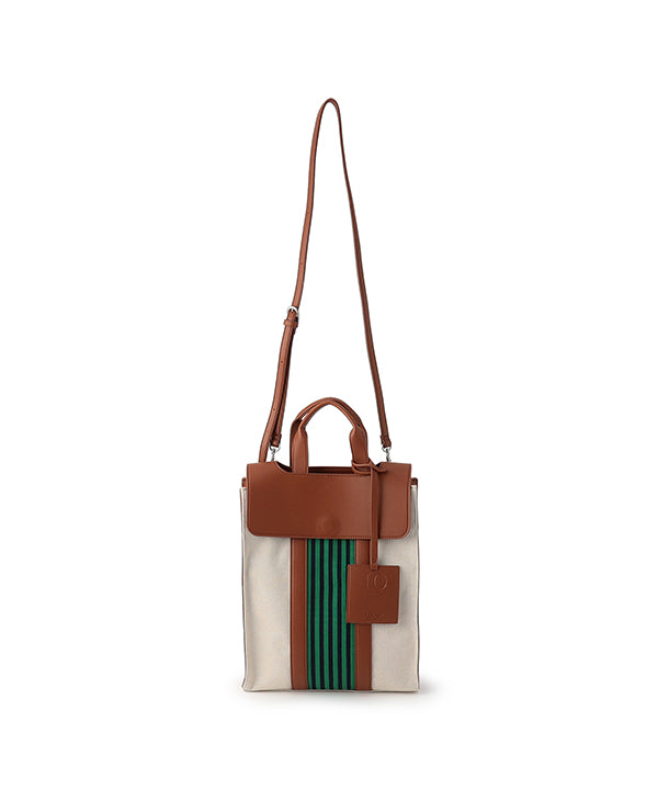 Two Tone Kente Shoulder Bag(Medium)BROWN