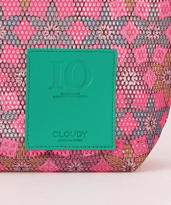 African Textile Mesh Tote Bag (Medium) E.BLUE