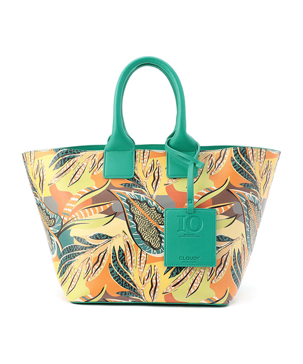 Printed Fake Leather 2Way Handbag (Medium) GREEN