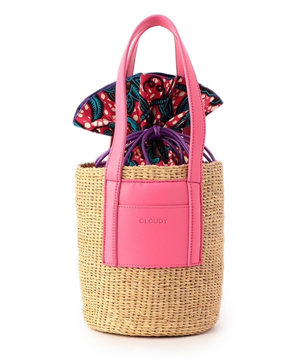 Pocket Handle Tube Basket PINK
