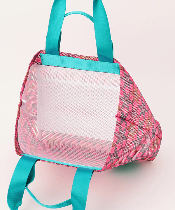 African Textile Mesh Tote Bag (Medium) E.BLUE