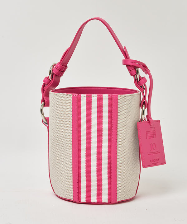 Two Tone Kente × Canvas Tube Bag PINK × WHITE