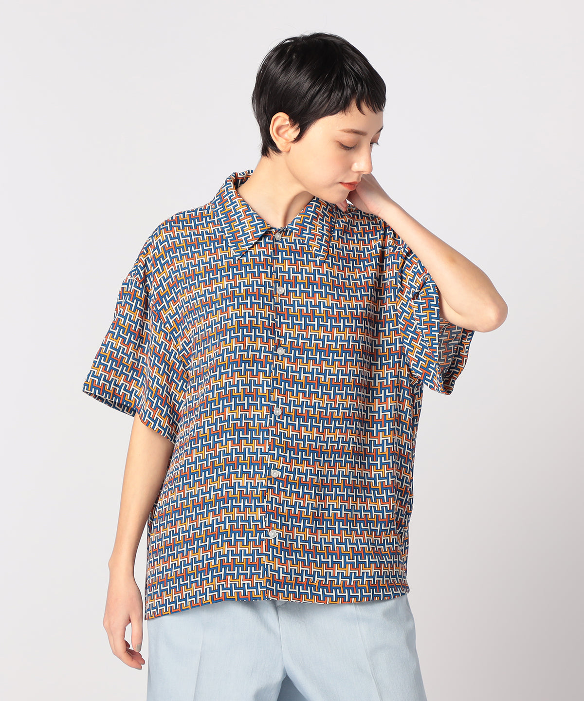 Recycled African Textile Shirt ORANGE