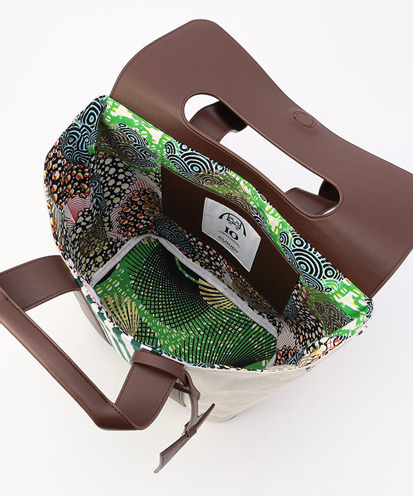 Two Tone Kente Bag (Medium)DARK BROWN