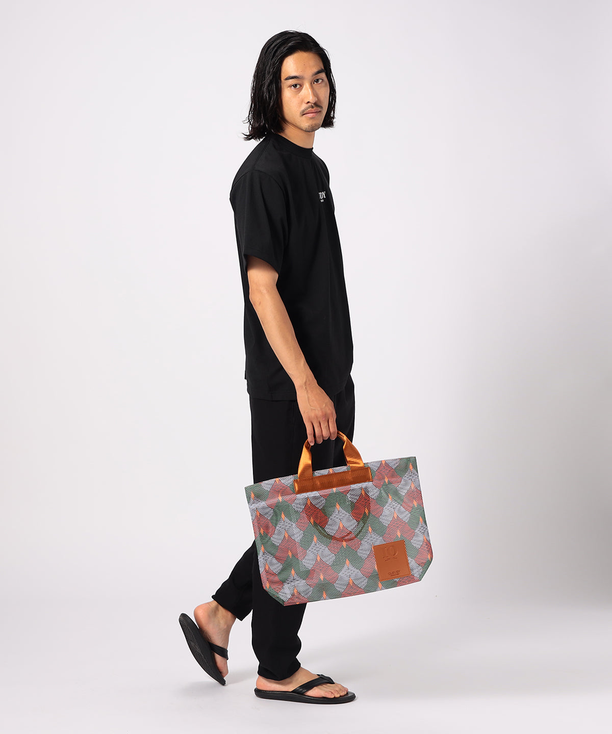 African Textile Mesh Tote Bag (Medium) E.BLUE