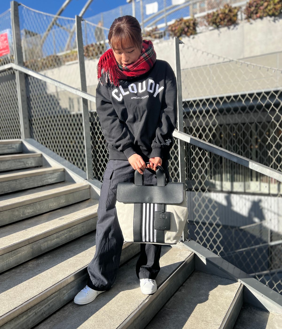 Two Tone Kente Bag (Medium)BLACK