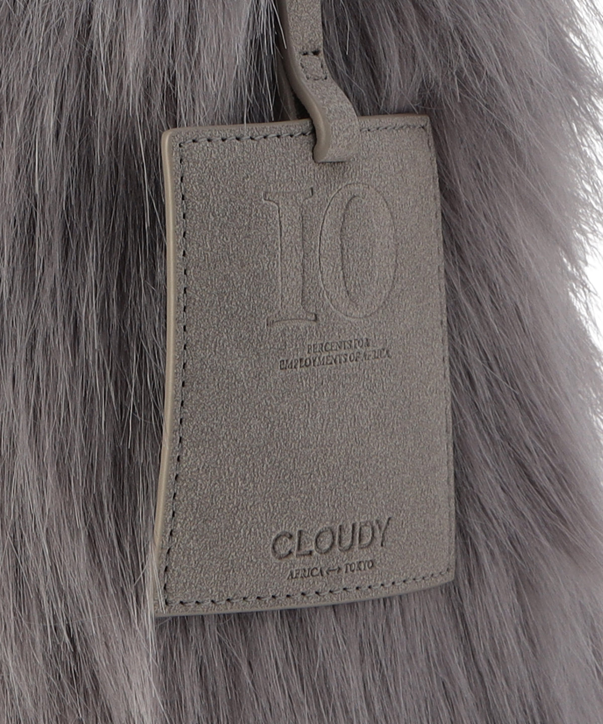 Logo handle Eco fur Tote Bag (small) BLUEGRAY