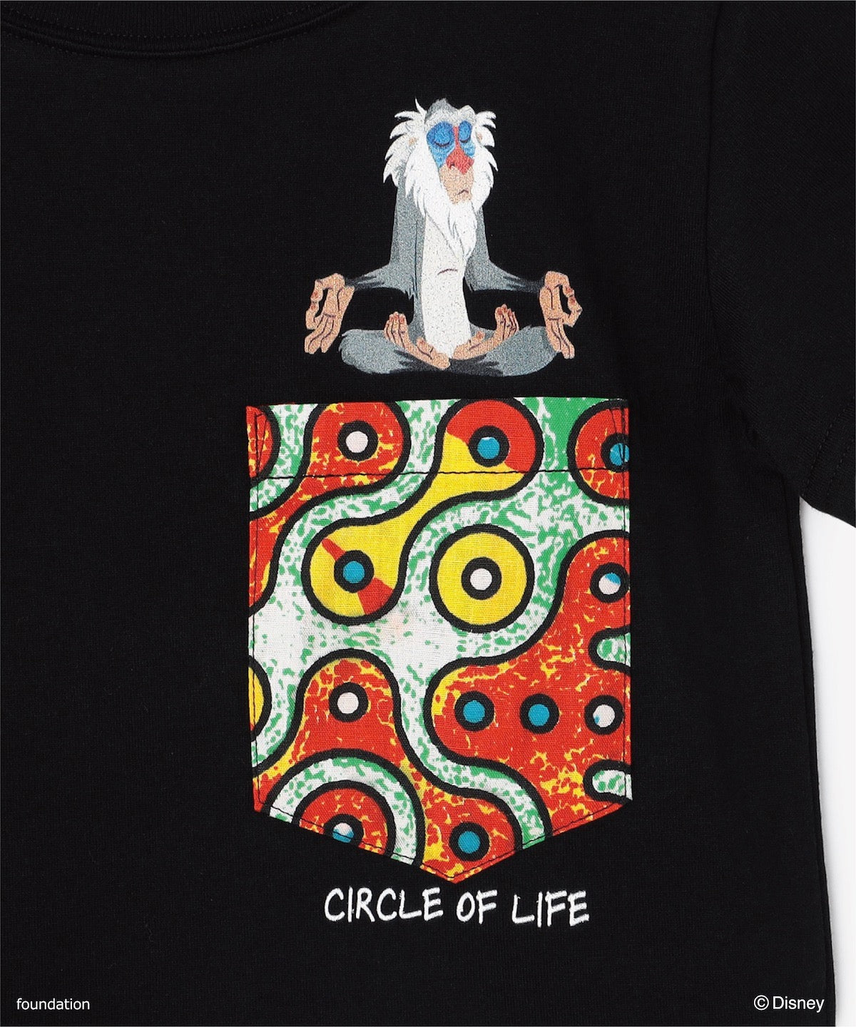キッズポケットTシャツ RAFIKI BLACK
