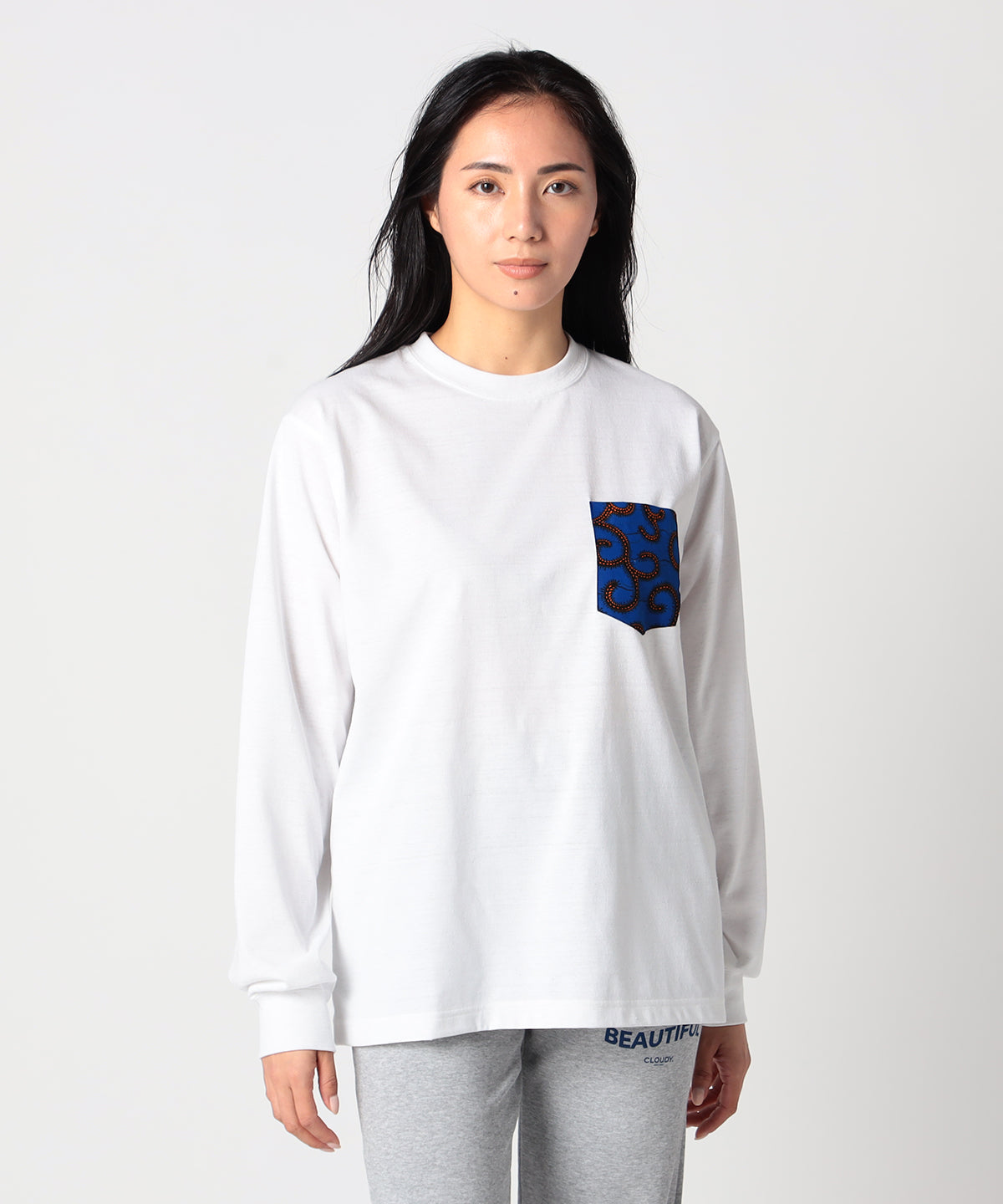 Long Sleeve Pocket T-SHIRTS 103 WHITE