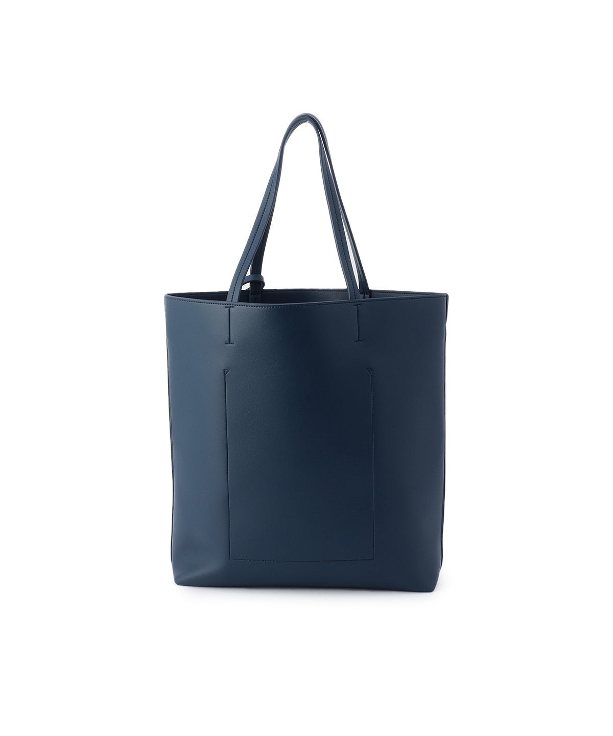 Fake Leather Printed Tote Bag (Large) NAVY