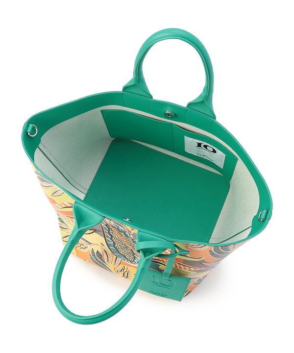 Printed Fake Leather 2Way Handbag (Medium) GREEN