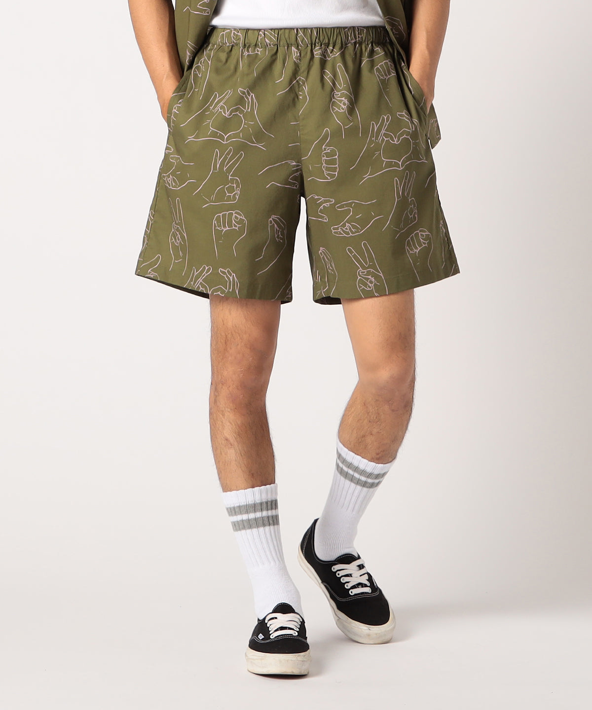 African Textile shorts KHAKI