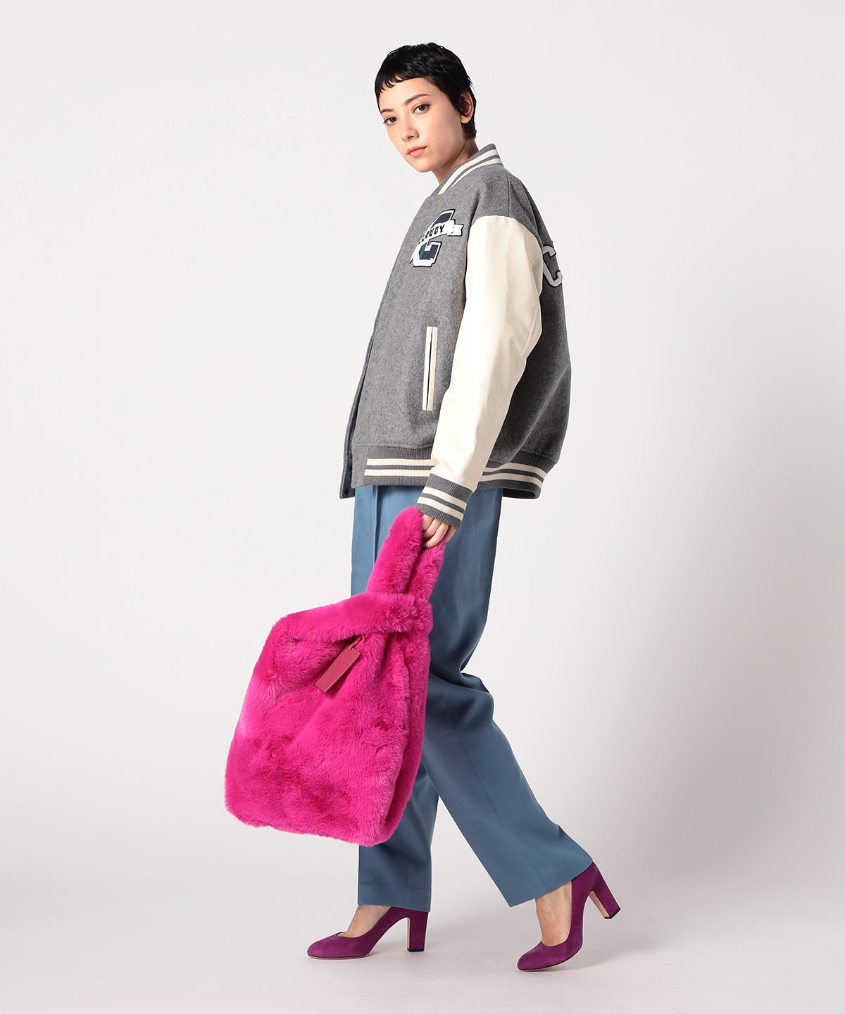 Eco Fur Convenience Bag(Medium) PINK