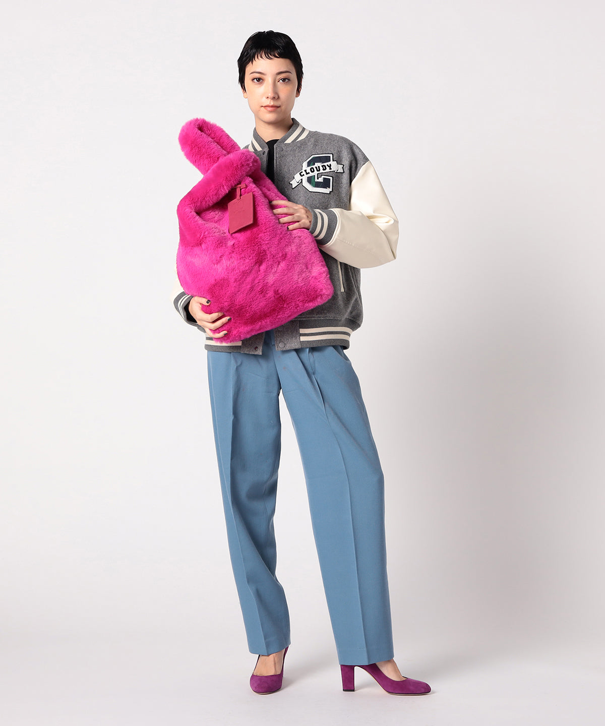 Eco Fur Convenience Bag(Medium) PINK