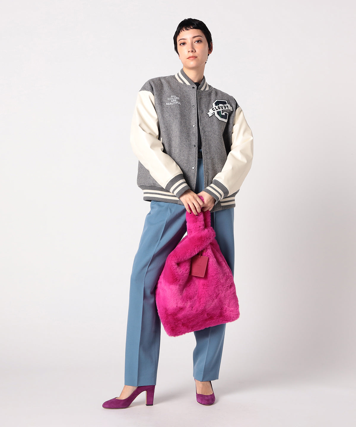 Eco Fur Convenience Bag(Medium) PINK