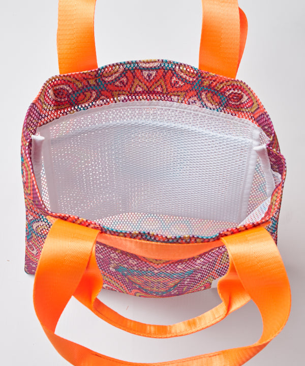 African Textile Mesh Tote Bag (Small) PINK