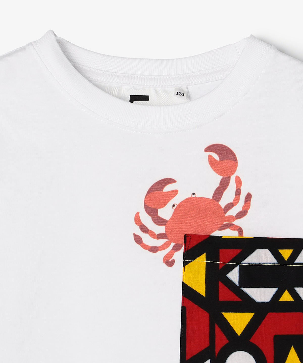 キッズポケットTシャツ Crab WHITE