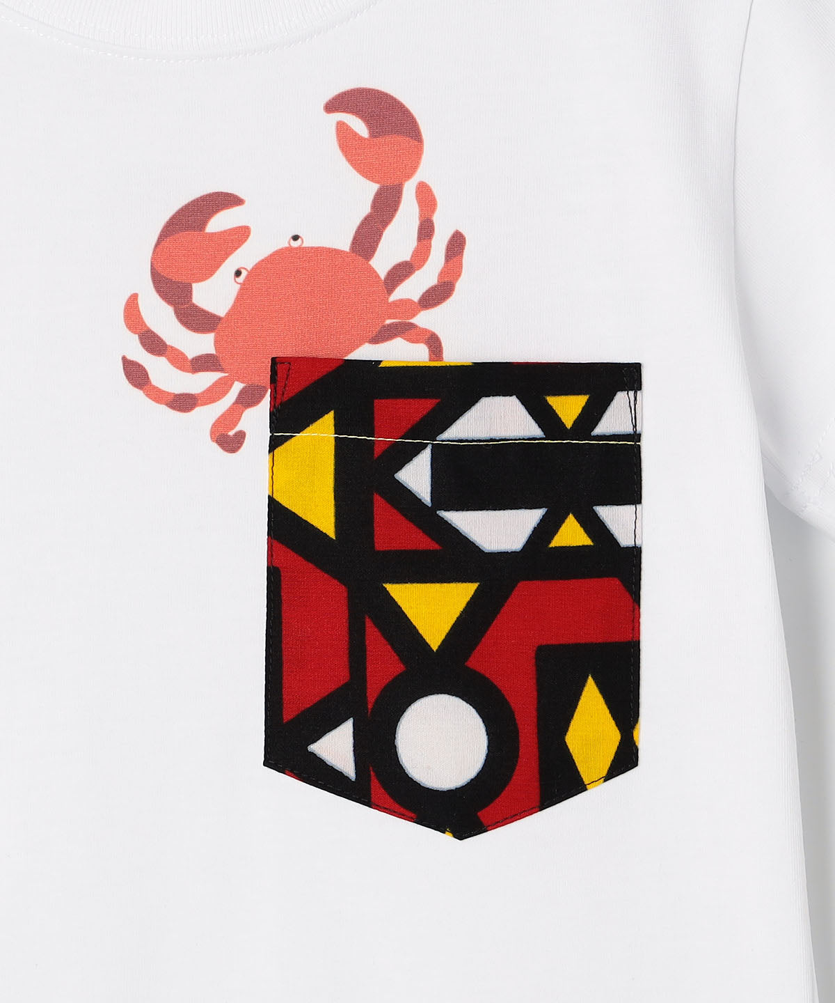 キッズポケットTシャツ Crab WHITE