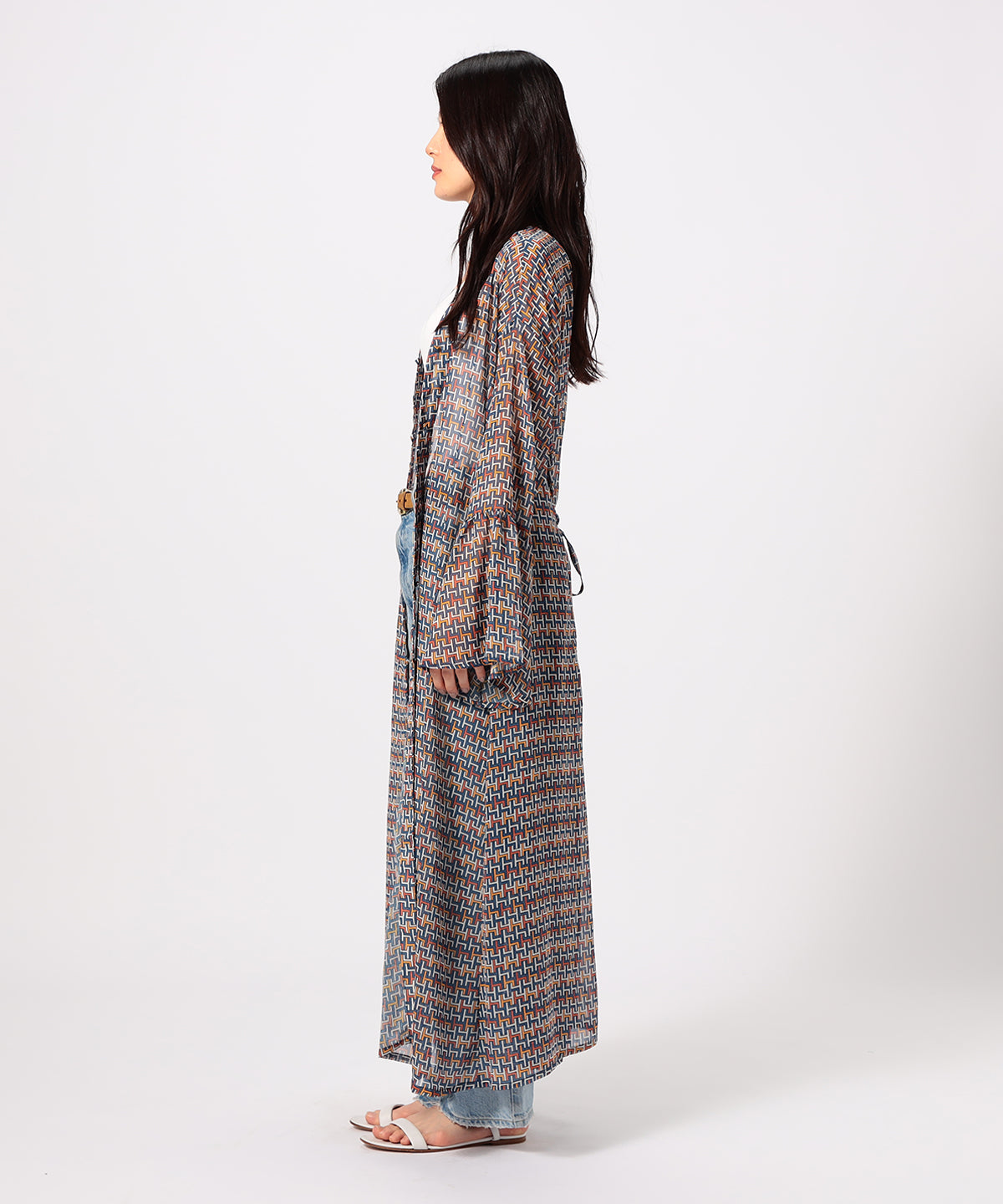 Chiffon Long Cardigan ORANGE