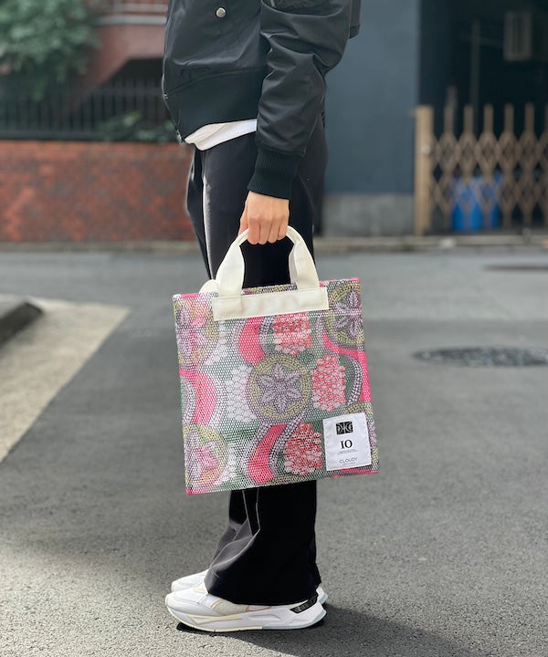 African Textile Mesh Tote Bag (Small) PINK