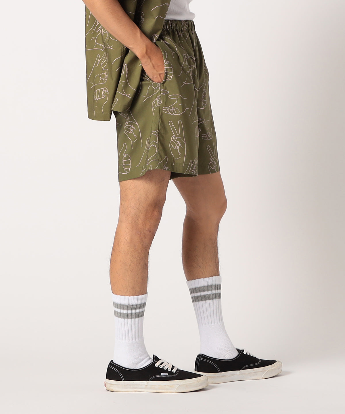 African Textile shorts KHAKI