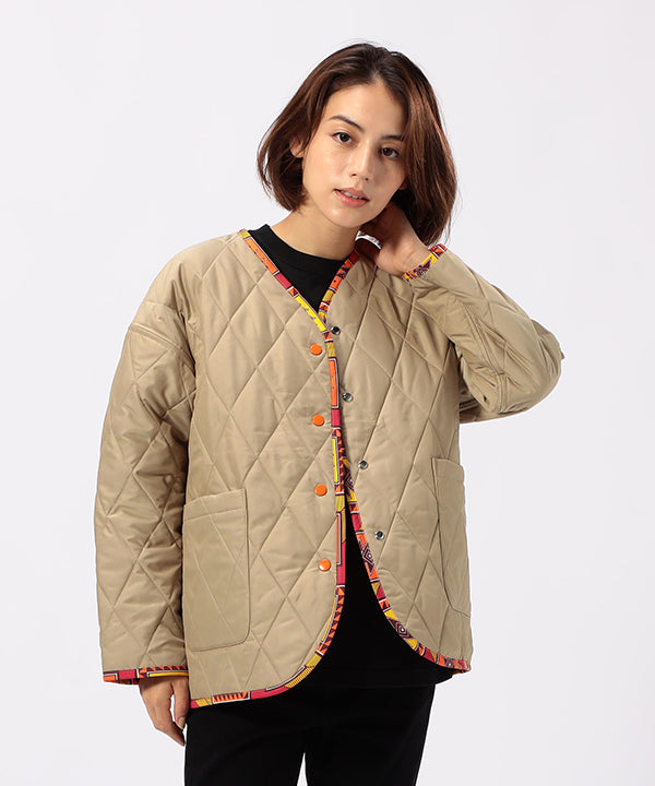 Recycled Reversible Quilting Jacket BEIGE