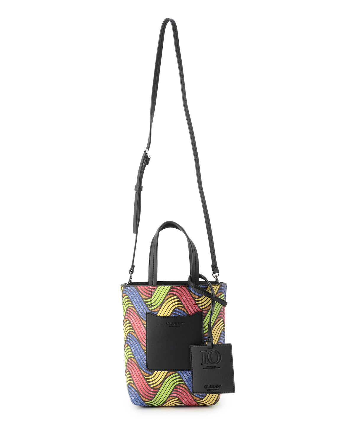 Fake Leather Printed Tote Bag (Small) BLACK1