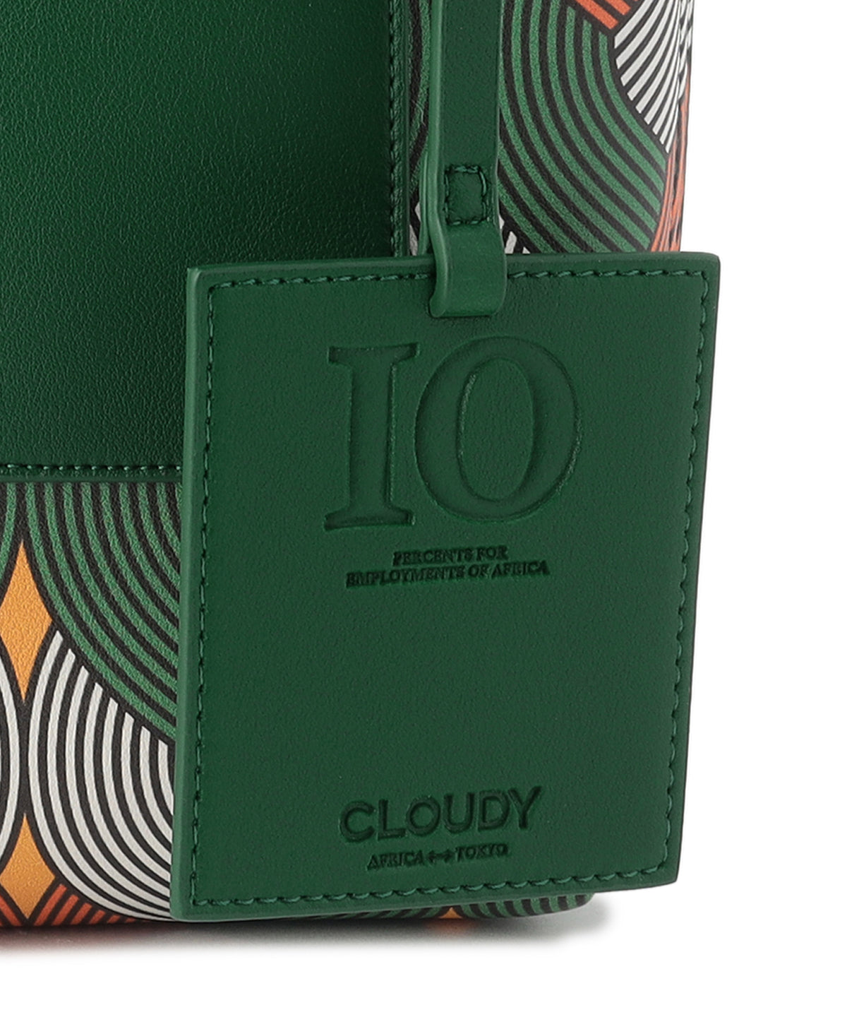 Fake Leather Printed Tote Bag (Small) GREEN