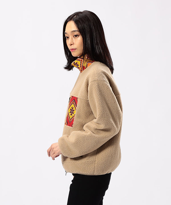 リバーシブルボアブルゾン ベージュ