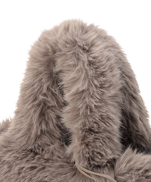 Eco Fur Tote Bag (Medium) BEIGE