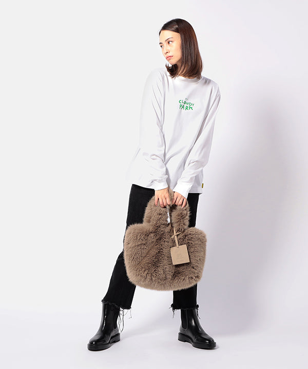 Eco Fur Tote Bag (Medium) BEIGE