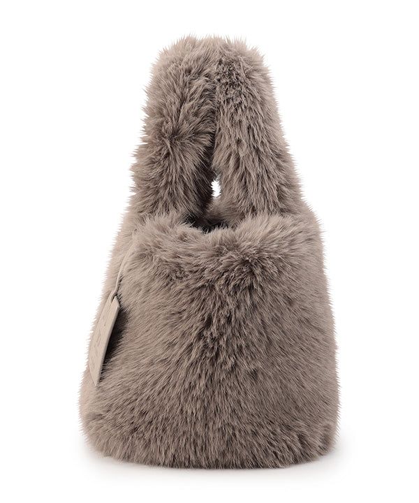 Eco Fur Tote Bag (Medium) BEIGE